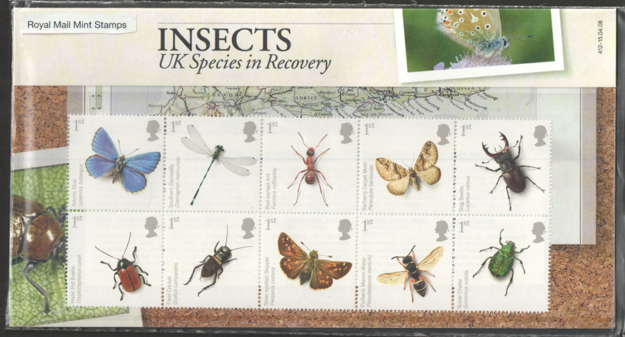 (image for) 2008 Insects Royal Mail Presentation Pack 412